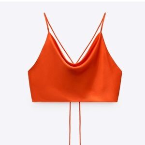 Zara Satin Effect Crop Top